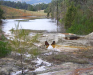 Highly Acidic seepage old mine workings